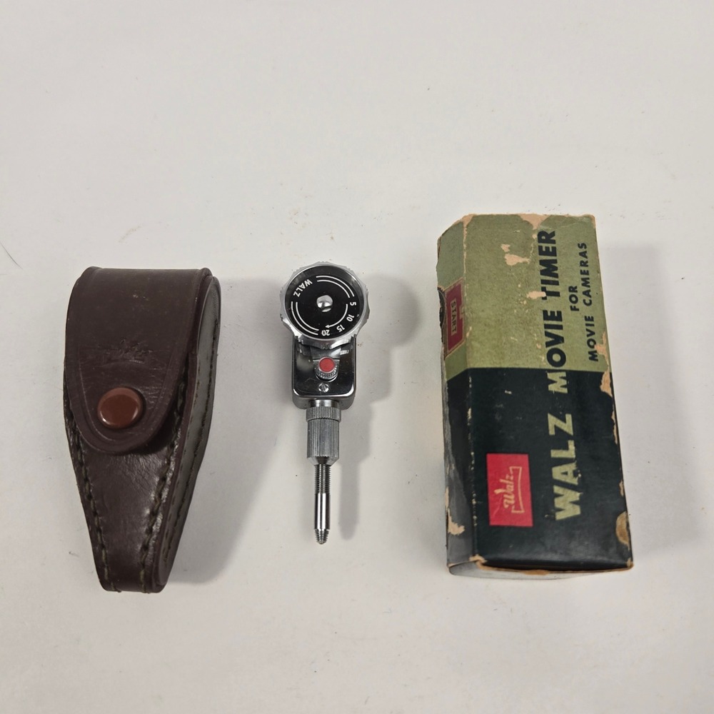 Vintage Walz Movie Timer for Movie Cameras with Leather Case and Original Box